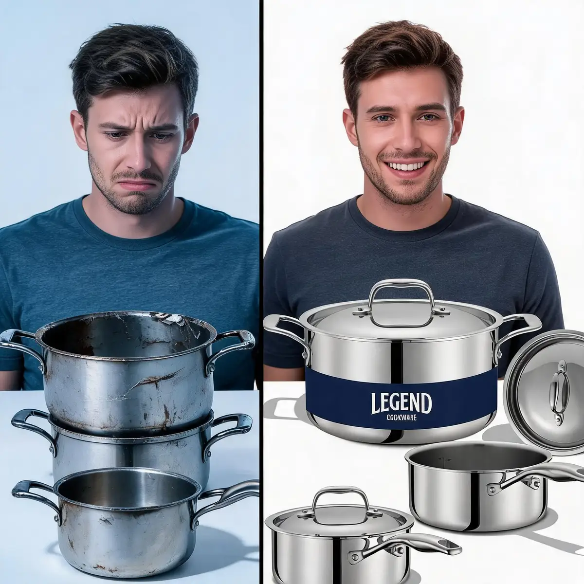 LEGEND COOKWARE 5-Ply Stainless Steel Cookware Set