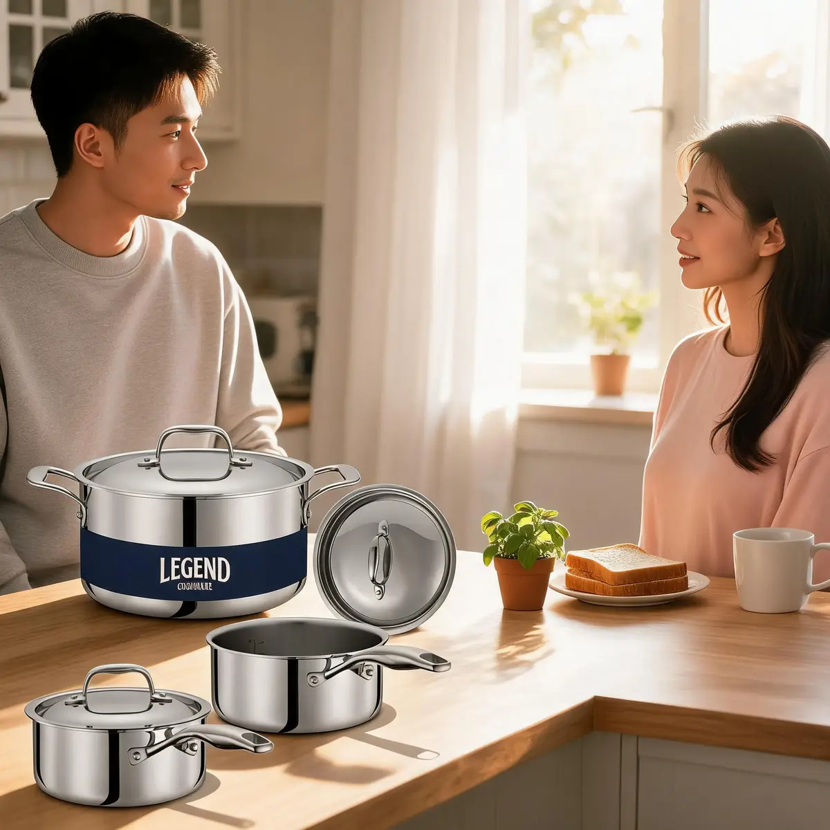 LEGEND COOKWARE 5-Ply Stainless Steel Cookware Set